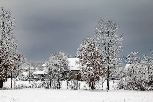 istock Winter village countryside landscape 1083611702