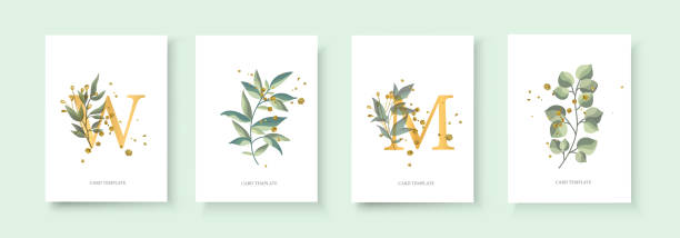ilustrações, clipart, desenhos animados e ícones de envelope de cartão convite dourado floral salvar a data do casamento - green art frame retro revival