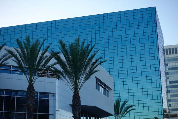 istock Tall Buildings with Vertical Line Exteriors 1083623134