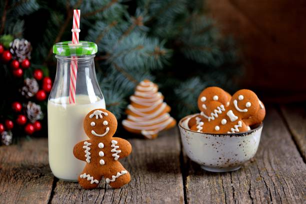istock Christmas gingerbread cookie man decorated with icing 1083627632