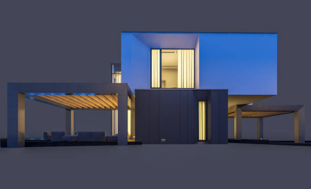 istock 3d rendering of modern cozy house. Isolated on gray. 1083630598