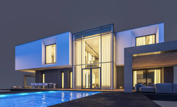 istock 3d rendering of modern cozy house. Isolated on gray. 1083630620