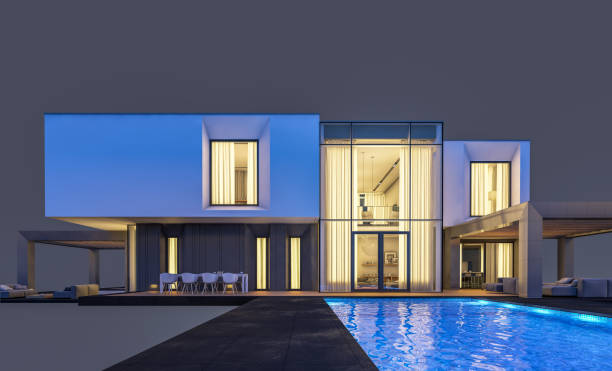 istock 3d rendering of modern cozy house. Isolated on gray. 1083630624