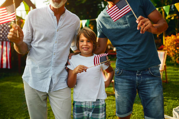istock Three Male Generations Celebrating 4th of July 1083635346