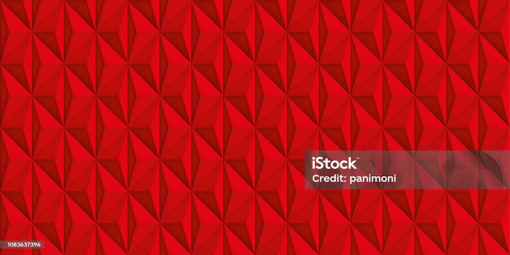 Volume Realistic Red Texture Geometric Seamless Tiles Pattern Vector ...
