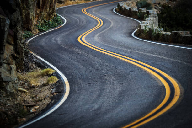 quiet winding country road in germany