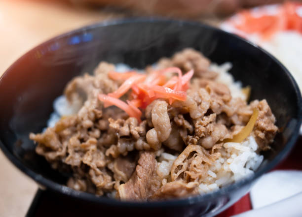istock Japanese simmer slice beef with rice. 1083642598