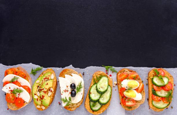 istock Set of sandwiches with copy space 1083642638