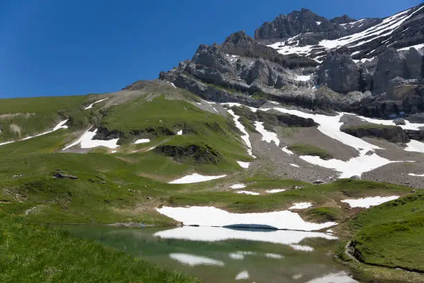 Lake Lacs d'Antème and Dents du Midi (Champéry, Switzerland)