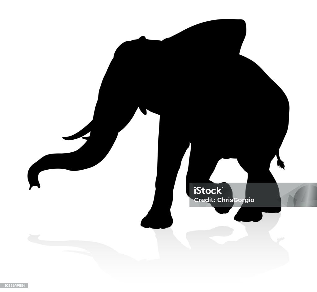 Elephant Animal Silhouette An elephant safari animal silhouette Africa stock vector