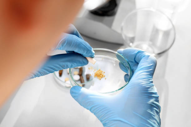 istock Medicine, tablet production, laboratory tests. 1083649710