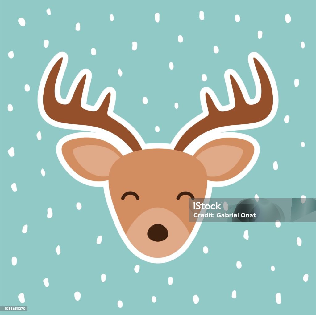 Biểu Tượng Mô Hình Hươu Hoạt Hình Tuần Lộc Dễ Thương Với Tuyết ...