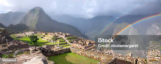 Double Rainbow W Machu Picchu Xxxl - zdjęcia stockowe i więcej obrazów Machu Picchu - Machu Picchu, Peru, Panoramiczny