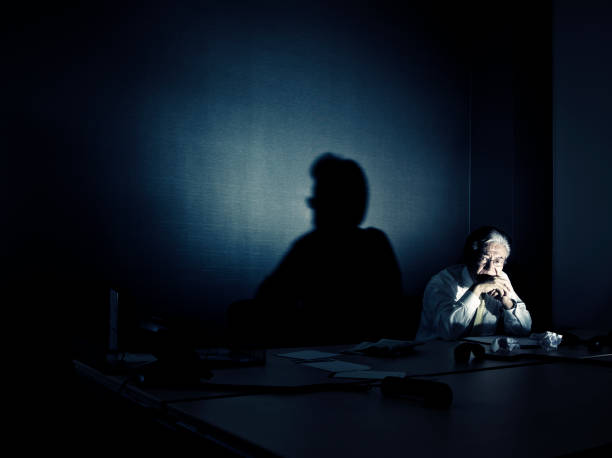 istock stressed businessman sitting alone in his office 108365202
