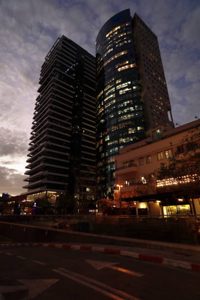 istock Night skyscrapers in Tel-Aviv. 1083653336