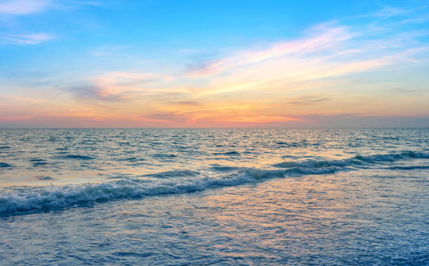 istock calmness seascape in colorful sunset sky 1083657840