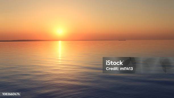 Foto de Amanhecer De Manhã No Rio e mais fotos de stock de Pôr-do-sol - Pôr-do-sol, Mar, Acima