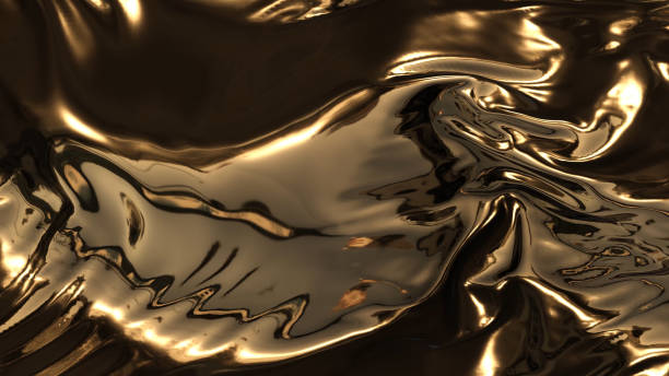 3d render beauty abstract of gold waves