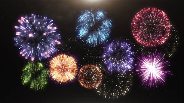 istock 3d render of various fireworks and salute 1083664570