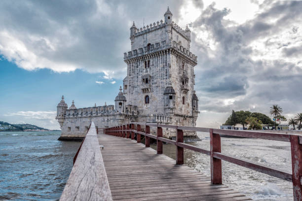 istock Footbridge and east side of Belem Tower 1083664890