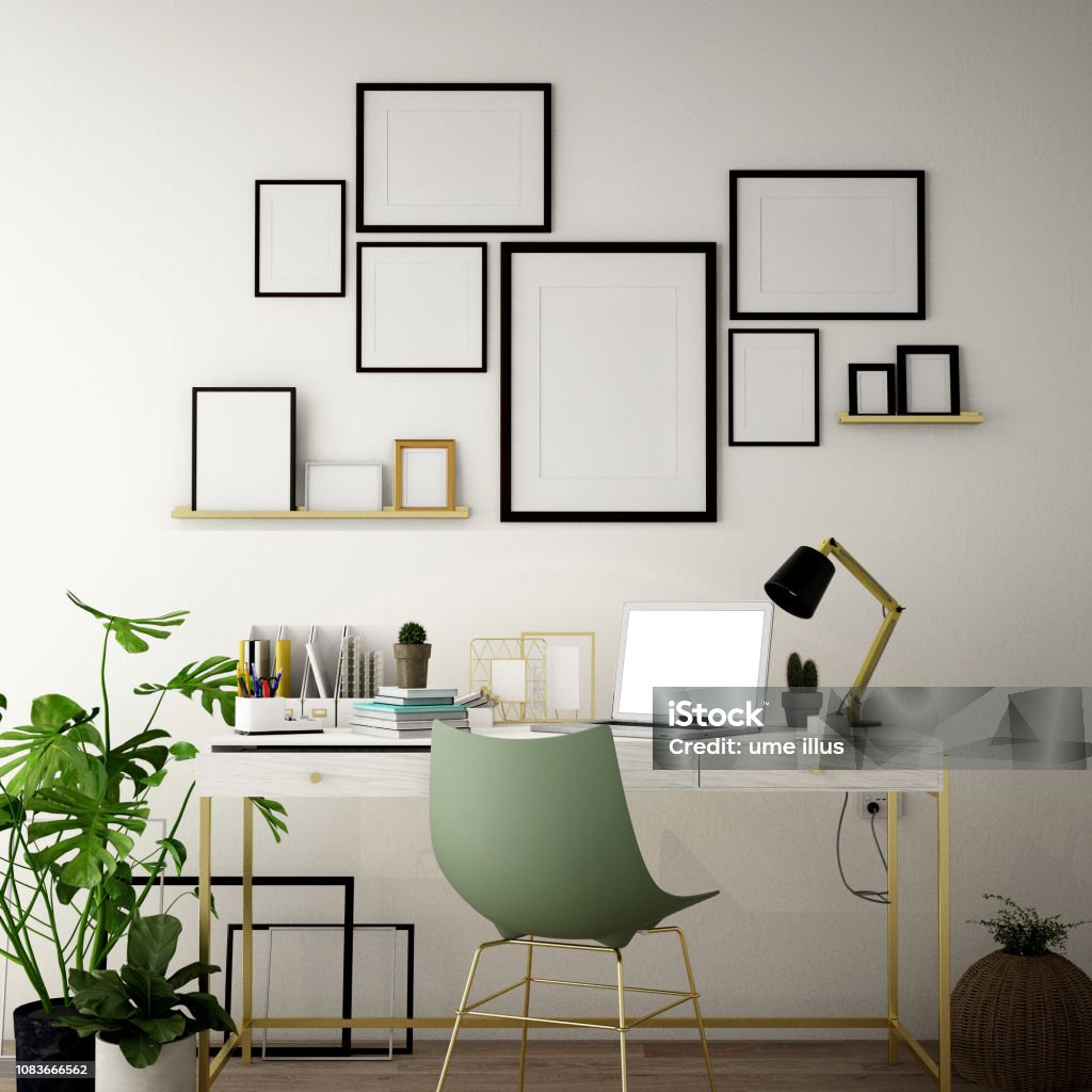 Thiết Kế Nội Thất Cho Khu Vực Làm Việc Với Màn Hình Máy Tính ...