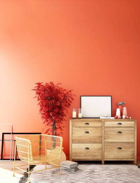 istock interior design for living area or reception with sofa,plant,sidetable,props on wood floor and white and black in Scandinavian style background  / 3d illustration,3d rendering 1083672136