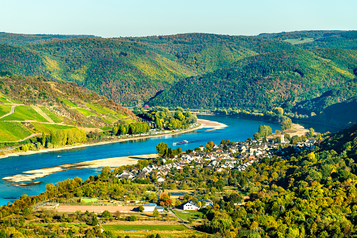 The great loop of the Rhine at Boppard in Germany