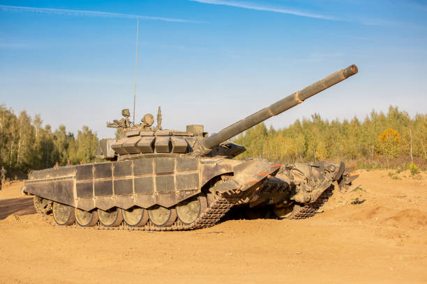 istock Military tank. Military concept. Tank on exercises. 1083680534