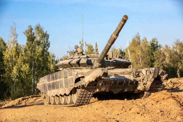 istock Military tank. Military concept. Tank on exercises. 1083680562