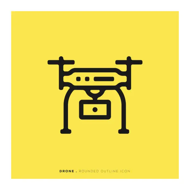 Vector illustration of Drone Rounded Line Icon