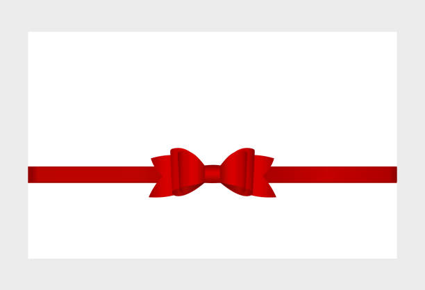 istock Invitation, Greeting or Gift Card With Red Ribbon And A Bow.  Gift Voucher Template with  place for text. 1083688816
