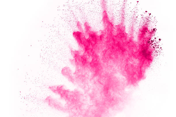 istock Pink powder explosion on white background. Halloween background. 1083692836