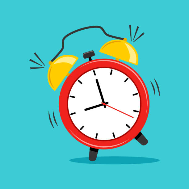 Alarm clock on blue background. Vector illustration Alarm clock on blue background. Vector illustration alarm clock stock illustrations