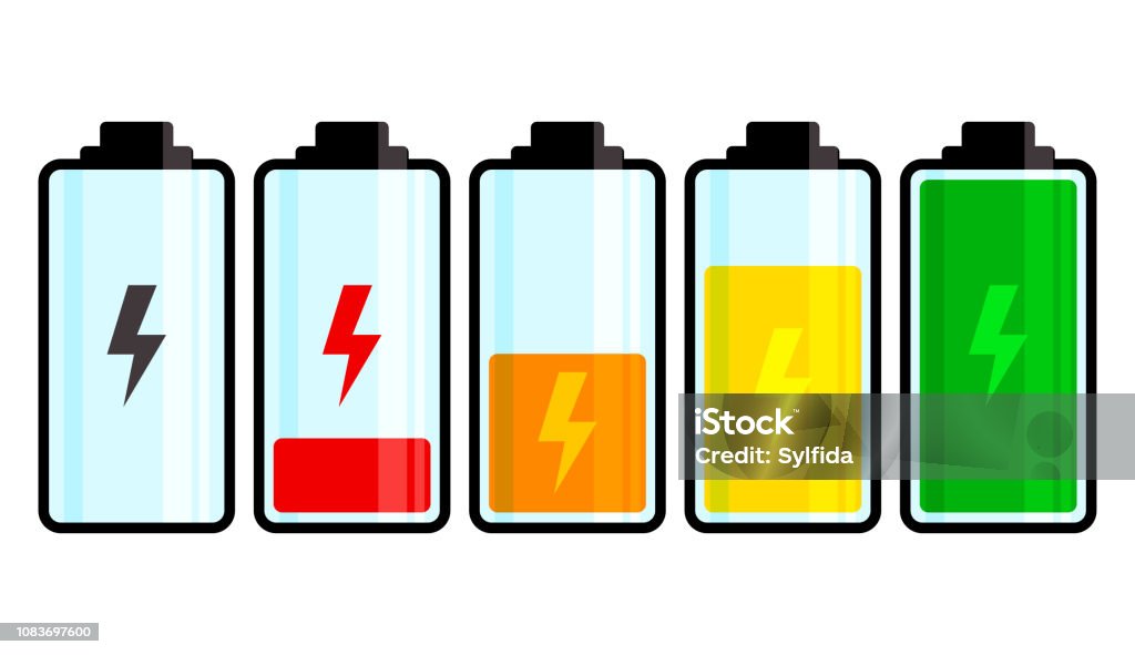 Battery icon. Charge level. Vector illustration Battery stock vector