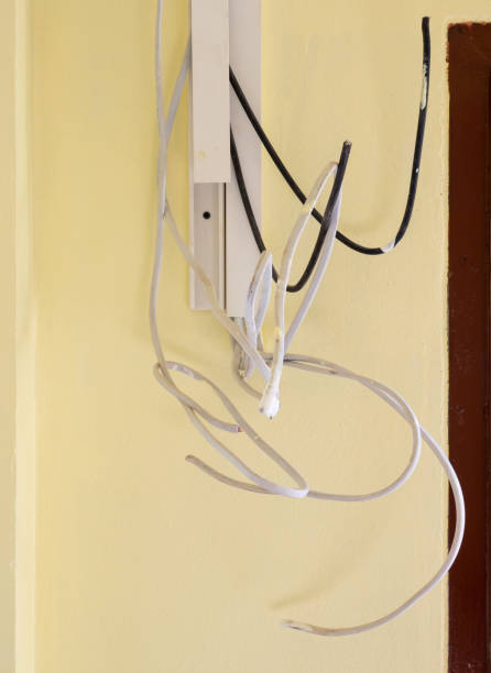 istock Closeup of the unfinished electrical wire. 1083703610