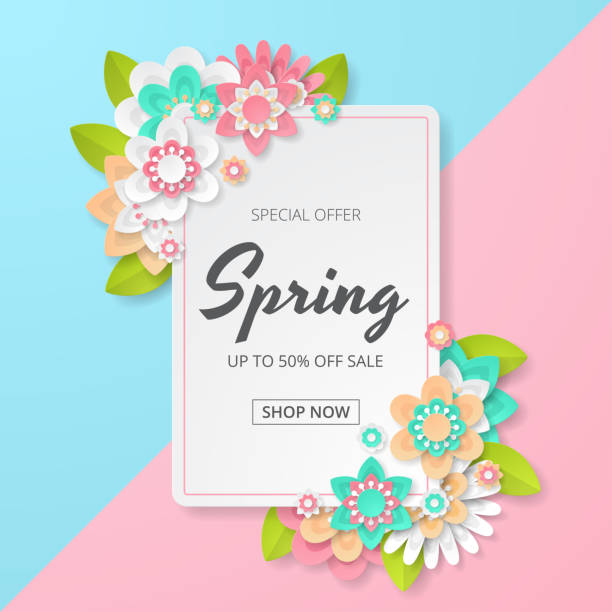 istock Spring sale background with beautiful colorful flower. Can be used for template, banners, wallpaper, flyers, invitation, posters, brochure, voucher discount. Vector illustration 1083706502
