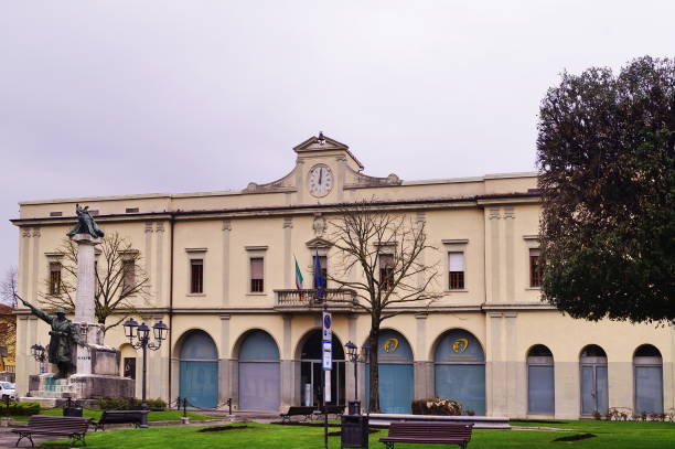 istock Municipality palace in Repubblica square, Dicomano 1083707370