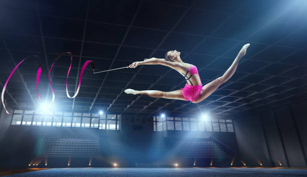 ритмическая гимнастика - floor gymnastics стоковые фото и изображения