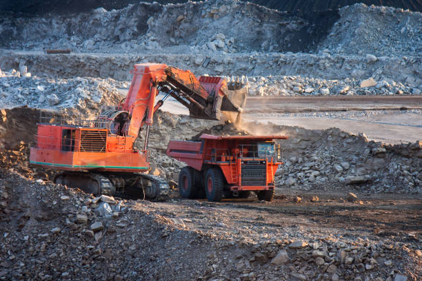 istock High Angle View Of Trucks At Construction Site 1083719950