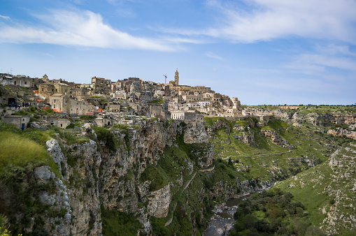 panoramic view of the UNESCO site of Matera, Basilicata, Italy