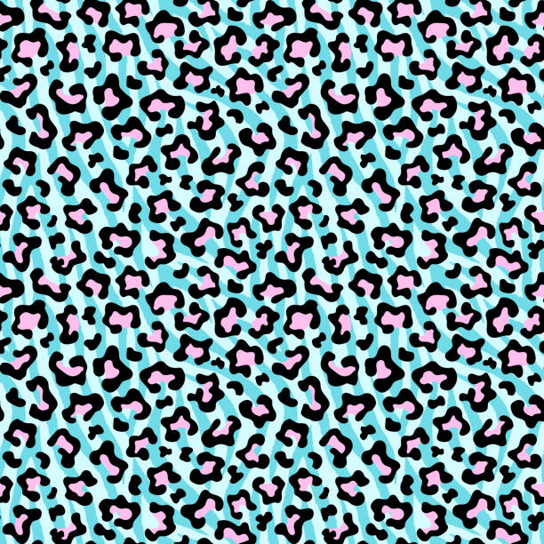 Exotic Leopard Fur Texture Seamless Pattern Animal Print Minty Green And  Pink Vector Background Stock Illustration - Download Image Now - iStock