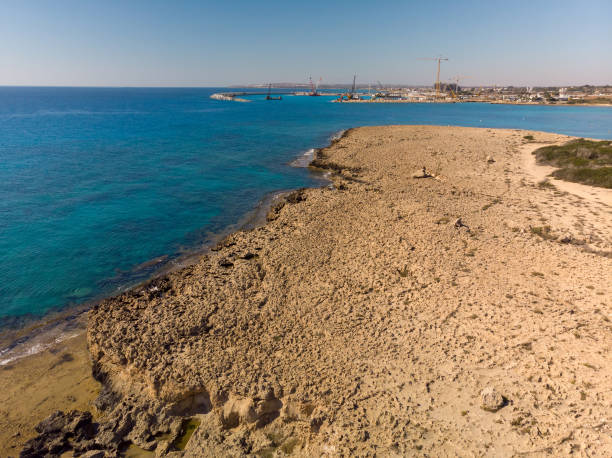 istock Coastline with pier under construction near Ayia Napa, Cyprus 1083721706