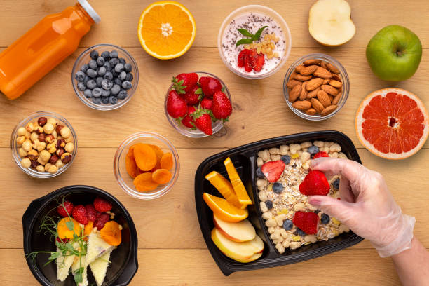 istock Healthy breackfast cooking fast concept, top view 1083723240