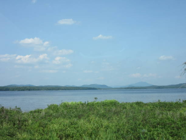 vista panorâmica do lago de racquette - racquette - fotografias e filmes do acervo