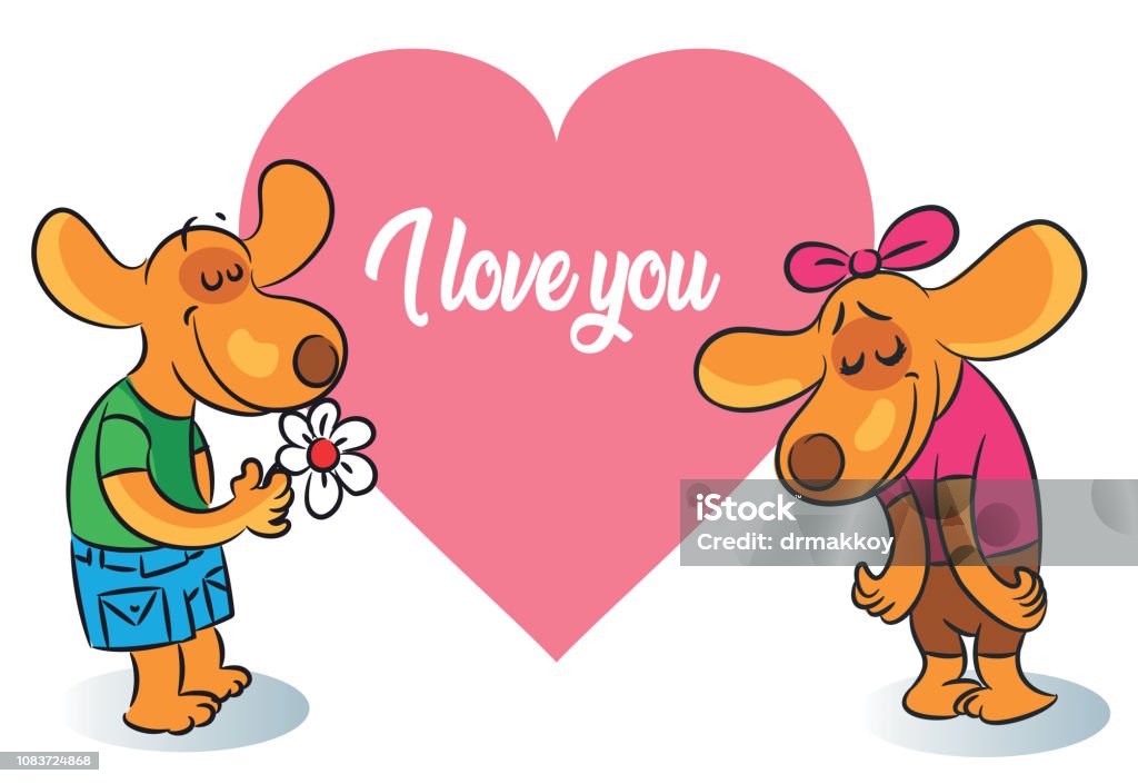 Lover Dogs Vector Lover Dogs Animal stock vector