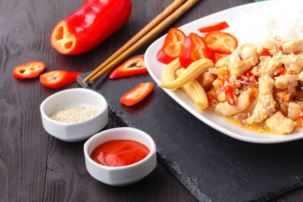 istock Special fried rice a popular oriental dish available at chinese take aways 1083725090
