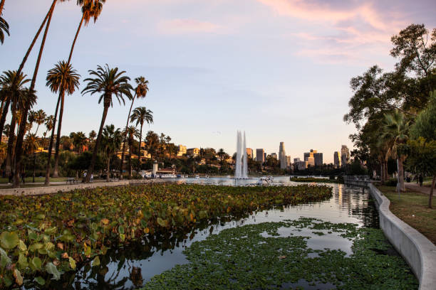istock Los Angeles cityscape over downtown skyscrapers 1083727338