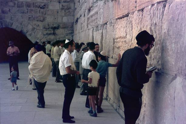 Jerusalem, Israel, 1980. Praying at the Wailing Wall in Jerusalem.