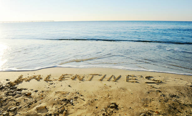 istock Valentine's Day Written in the Sand 1083732544