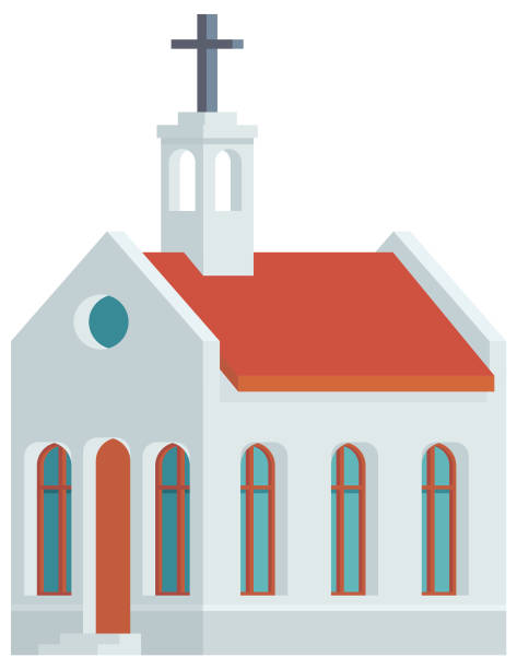 ilustrações, clipart, desenhos animados e ícones de ícone de vetor de edifício de igreja - church steeple vector christianity